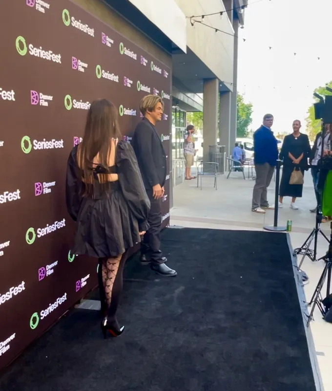 Red Carpet with the actors Kim Hopkins and Al Ortega of The Cannibals TV Show at SeriesFest 2023, Denver, CO. Acting Headshots
