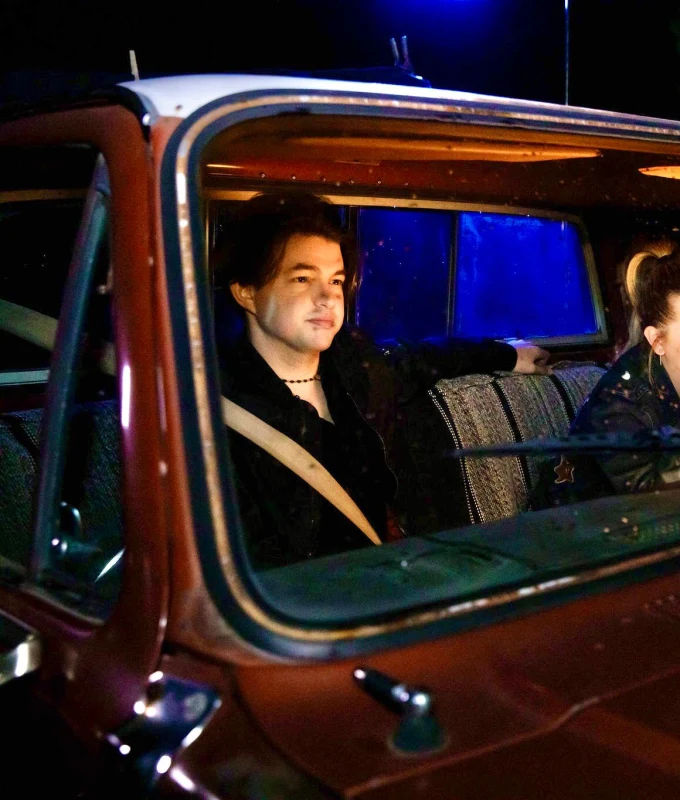 Al Ortega and Abigail Bresling behind the scenes for The Cannibals TV show. Acting Headshots