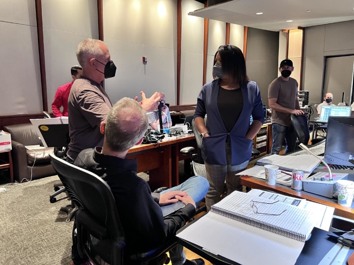 Dara Taylor at Warner Brothers Scoring Stage