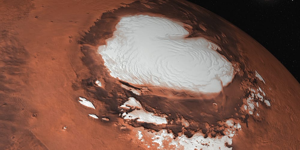 Snow cap on Mars