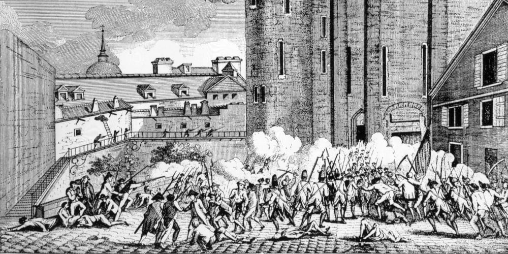 The storming of the Bastille, 1789.