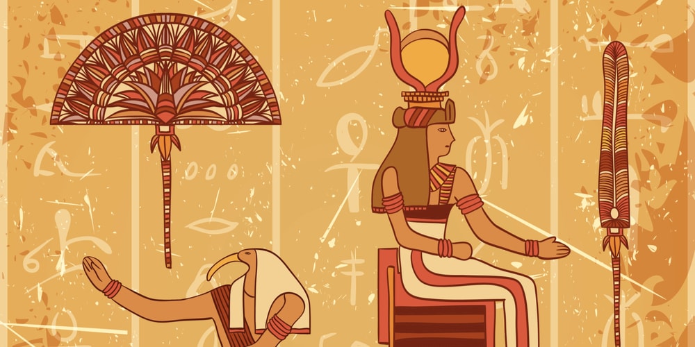 Ancient Egyptian fan-like umbrella