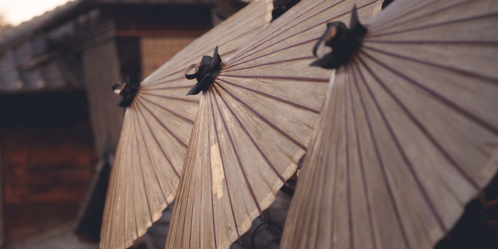 Basic oil-paper umbrellas in Japan