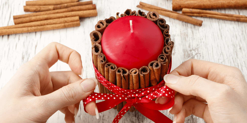DIY Christmas decorations from dried fruit, buts, and spices
