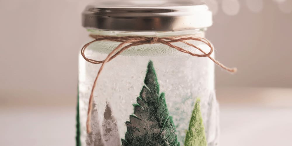 Jars and empty bottles can be a good DIY Christmas decorations