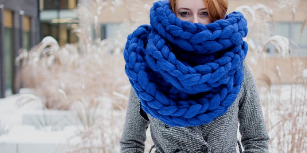Girl in a blue scarf