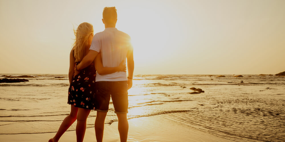 Couple in love on the beach