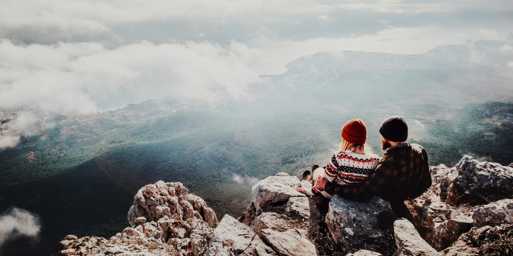 Two people on the mountain