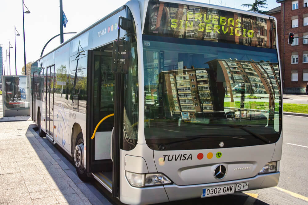 Urban bus in the city of Vitoria, Spain