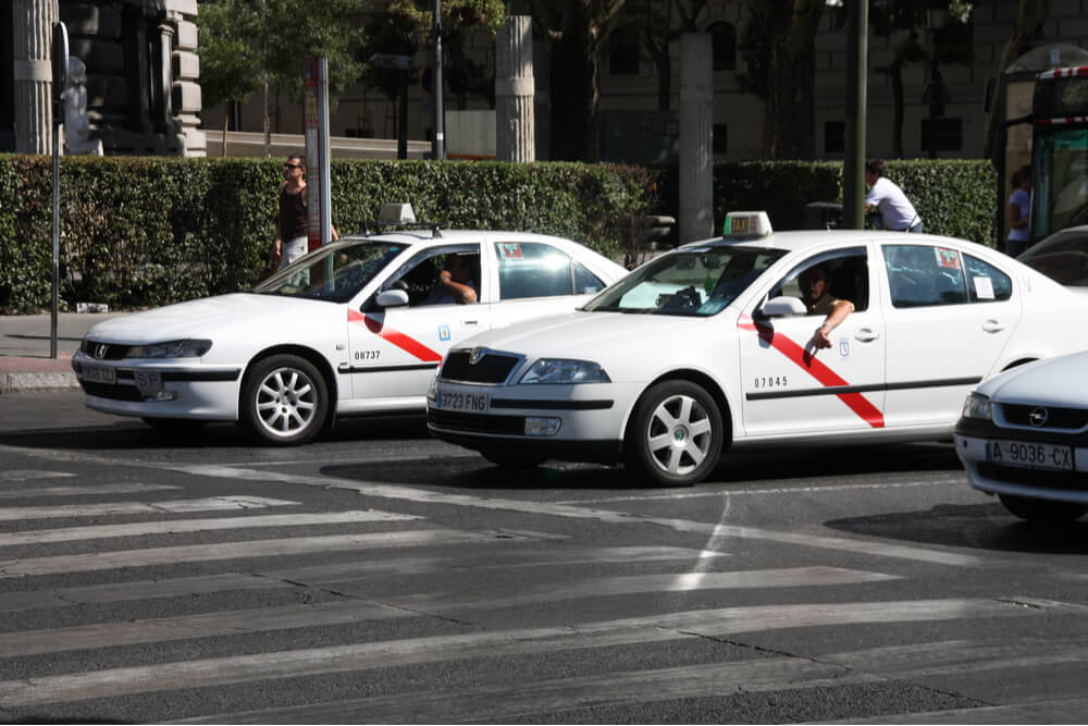 Taxi cabs in Madrid, Spain