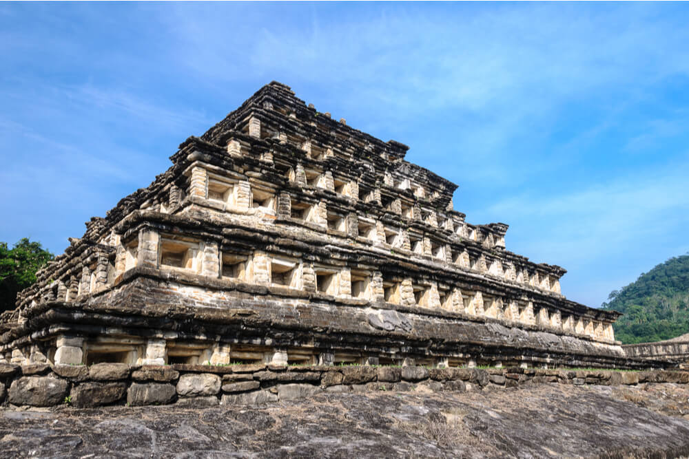the Pyramid of the Niches is 66 feet high and consists of seven big layers