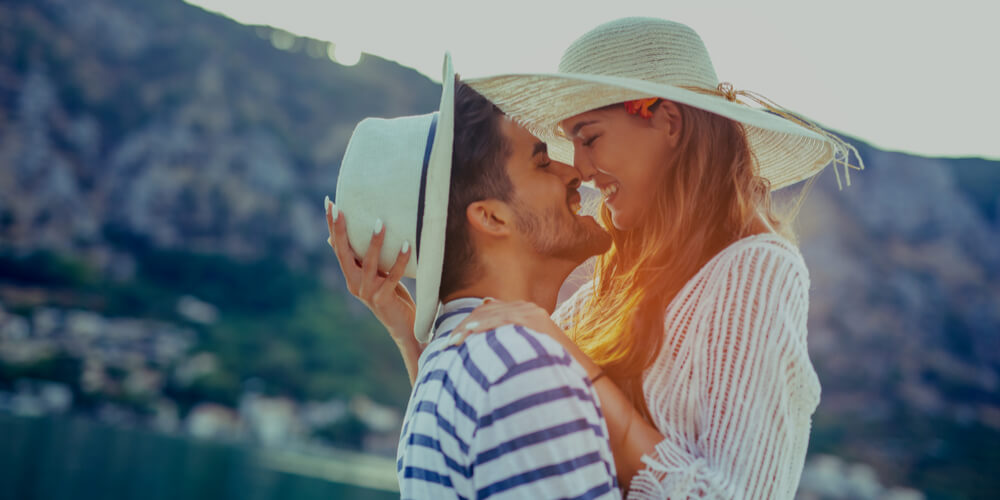 Romantic couple in summer