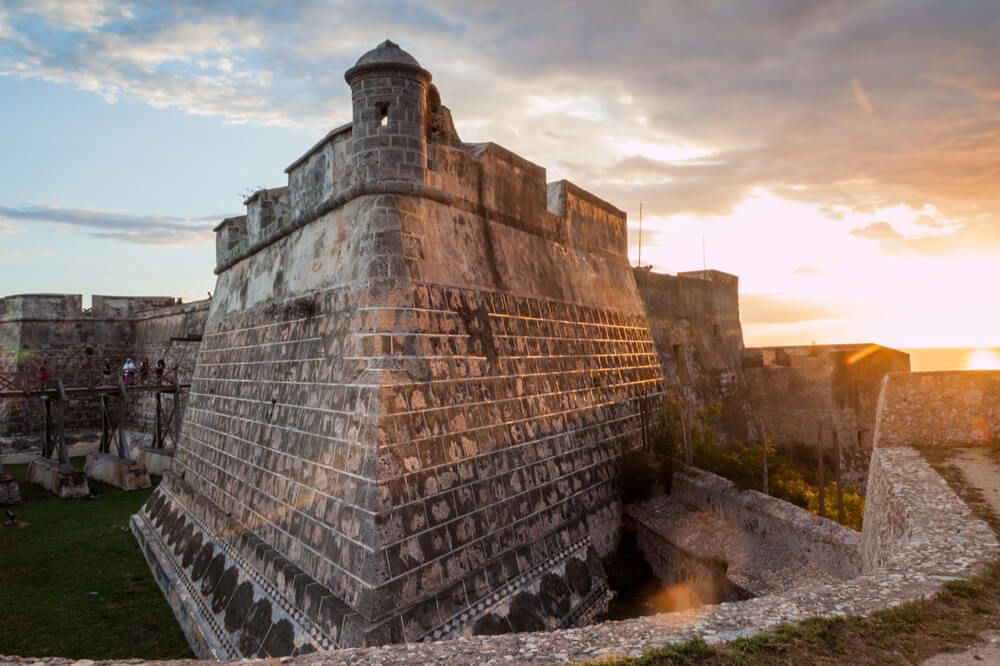 Castillo de San Pedro de la Roca (Castillo del Morro) castle during the sunset, Santiago de Cuba, Cuba