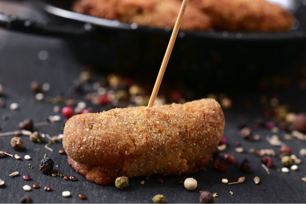 Croquetas are Spanish croquettes often cooked with leftover ingredients