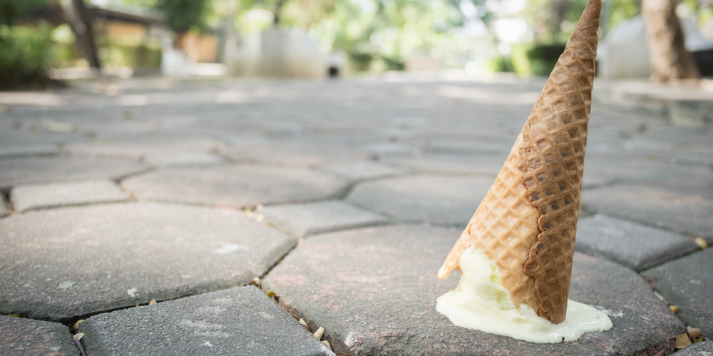 dropped ice cream on the flor