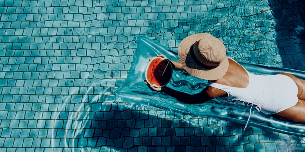 Woman swimming in a pool