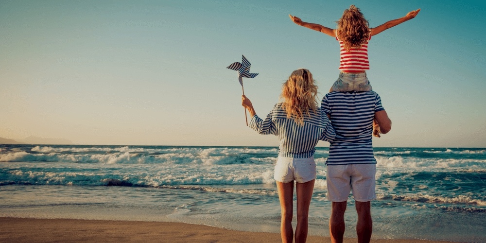 Family by the sea