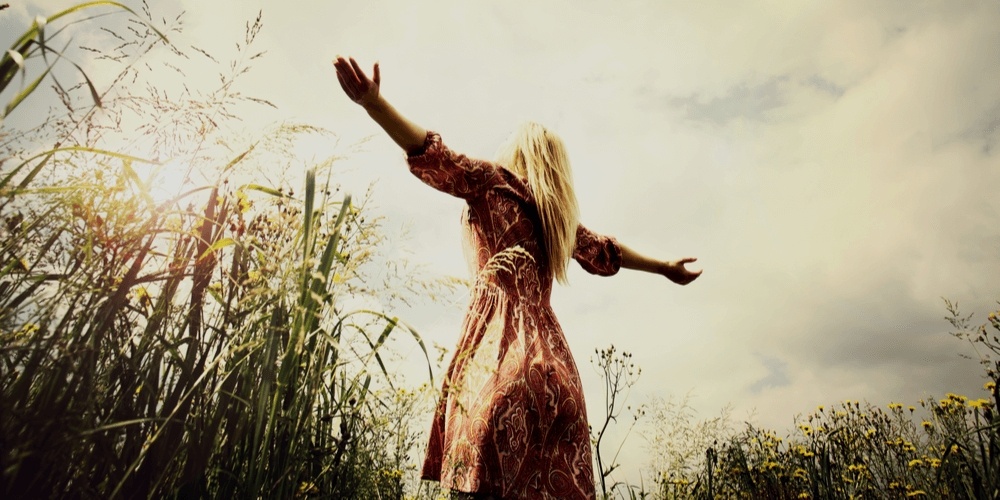 Independent woman in a field