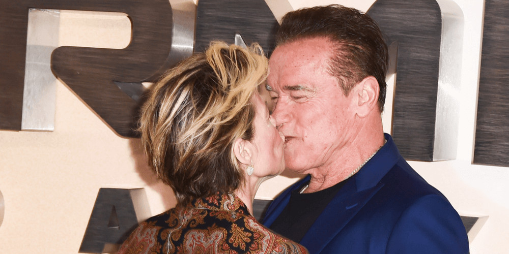 Linda Hamilton and Arnold Schwarzenegger at the "Terminator: Dark Fate" photocall, London