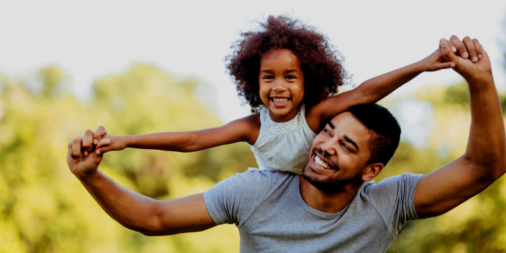 Happy father with his daughter