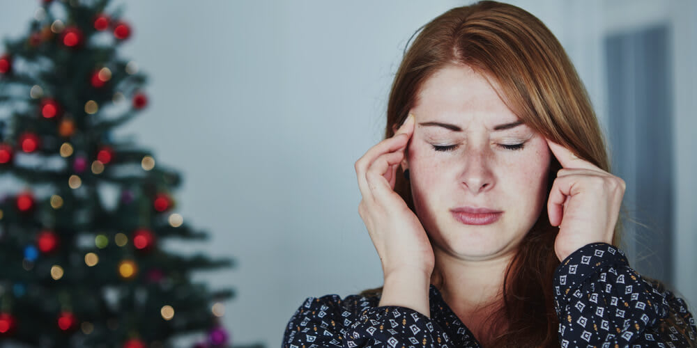 Stressed woman at Christmas