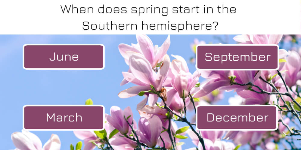 When does spring start in the Southern hemisphere?