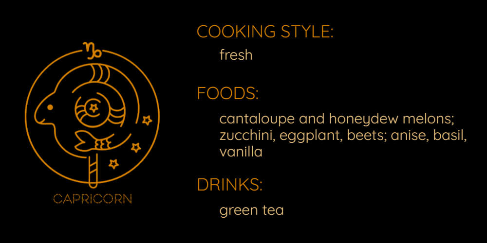 Foods and drinks for Capricorn