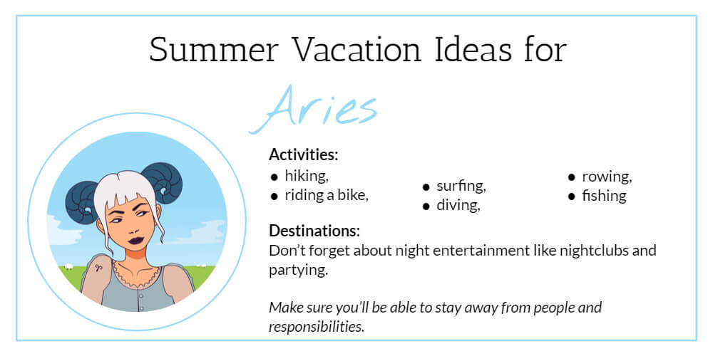 Summer Vacation Ideas for Aries