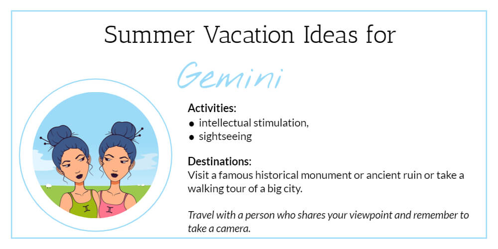 Summer Vacation Ideas for Gemini