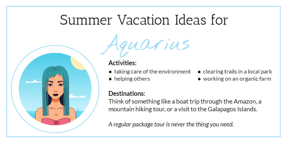 Summer Vacation Ideas for Aquarius