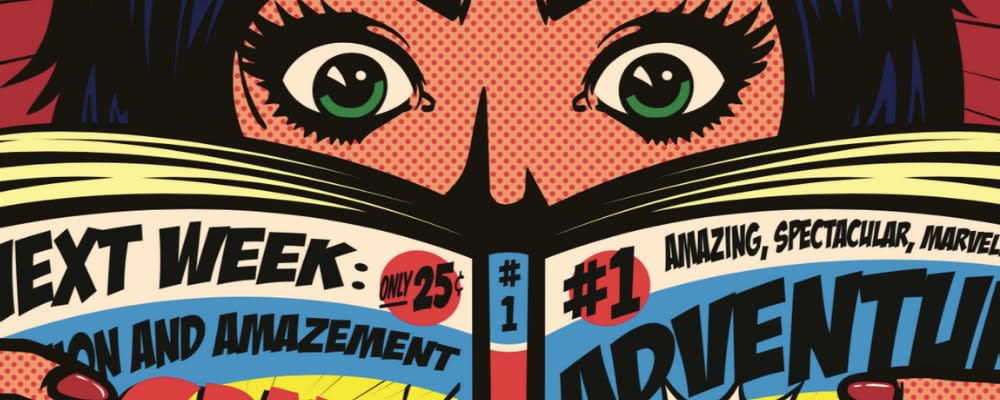 Pop Art Girl reading a comic book