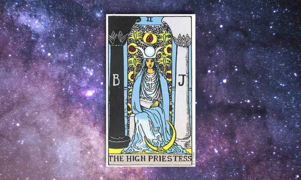 The High Priestess represents the divine feminine and intuitive connection.