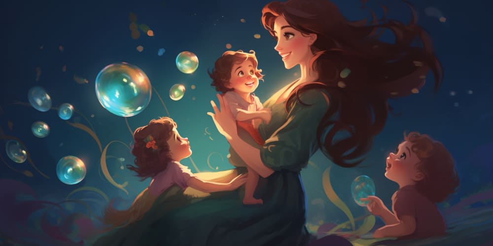 Aquarius woman with children