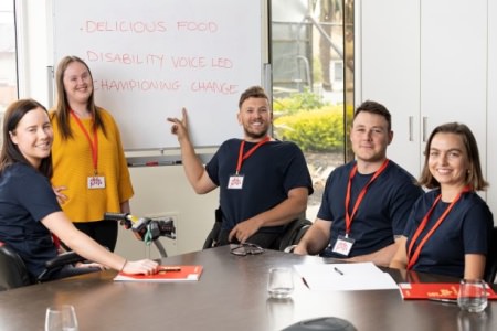 Dylan Alcott in meeting room Dylan Alcott in meeting room