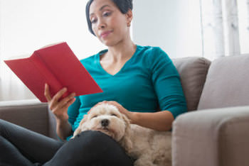 Woman reading a book