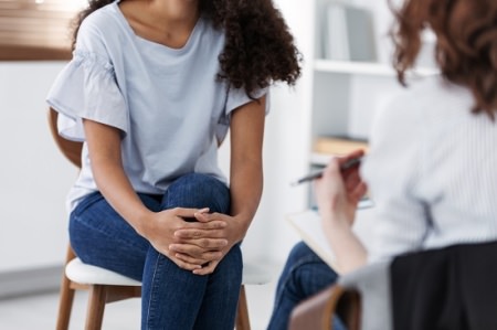 Woman in counselling session