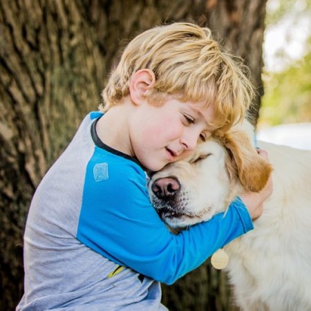 Little boy with Dog Little boy with Dog