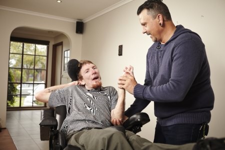 Support worker and man