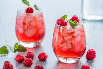 Two pink mocktails