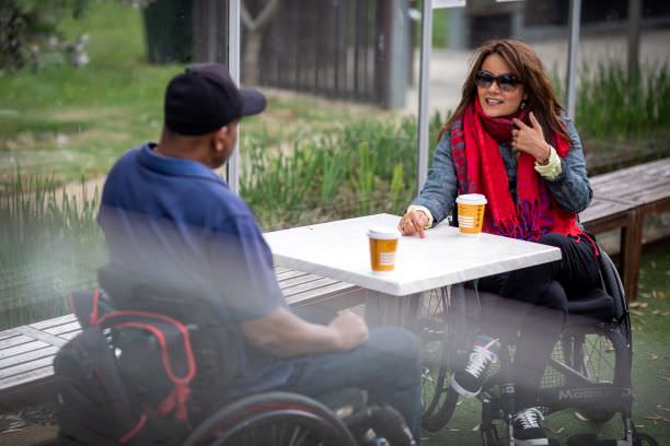 Man and woman having coffee 