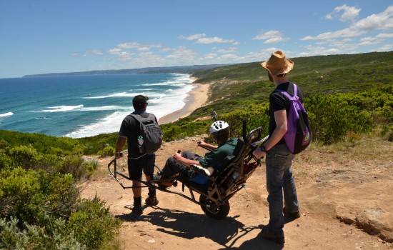 Beach wheelchair for hiking