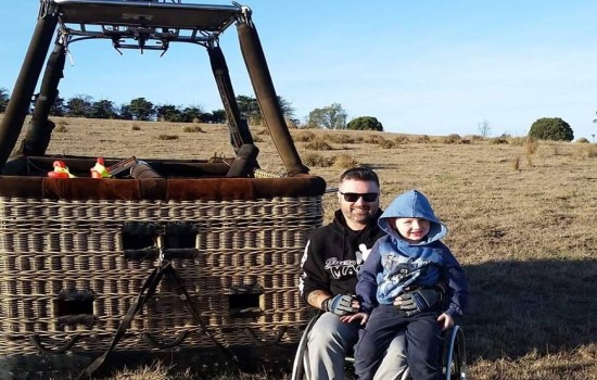 Hot air balloon with Father and son