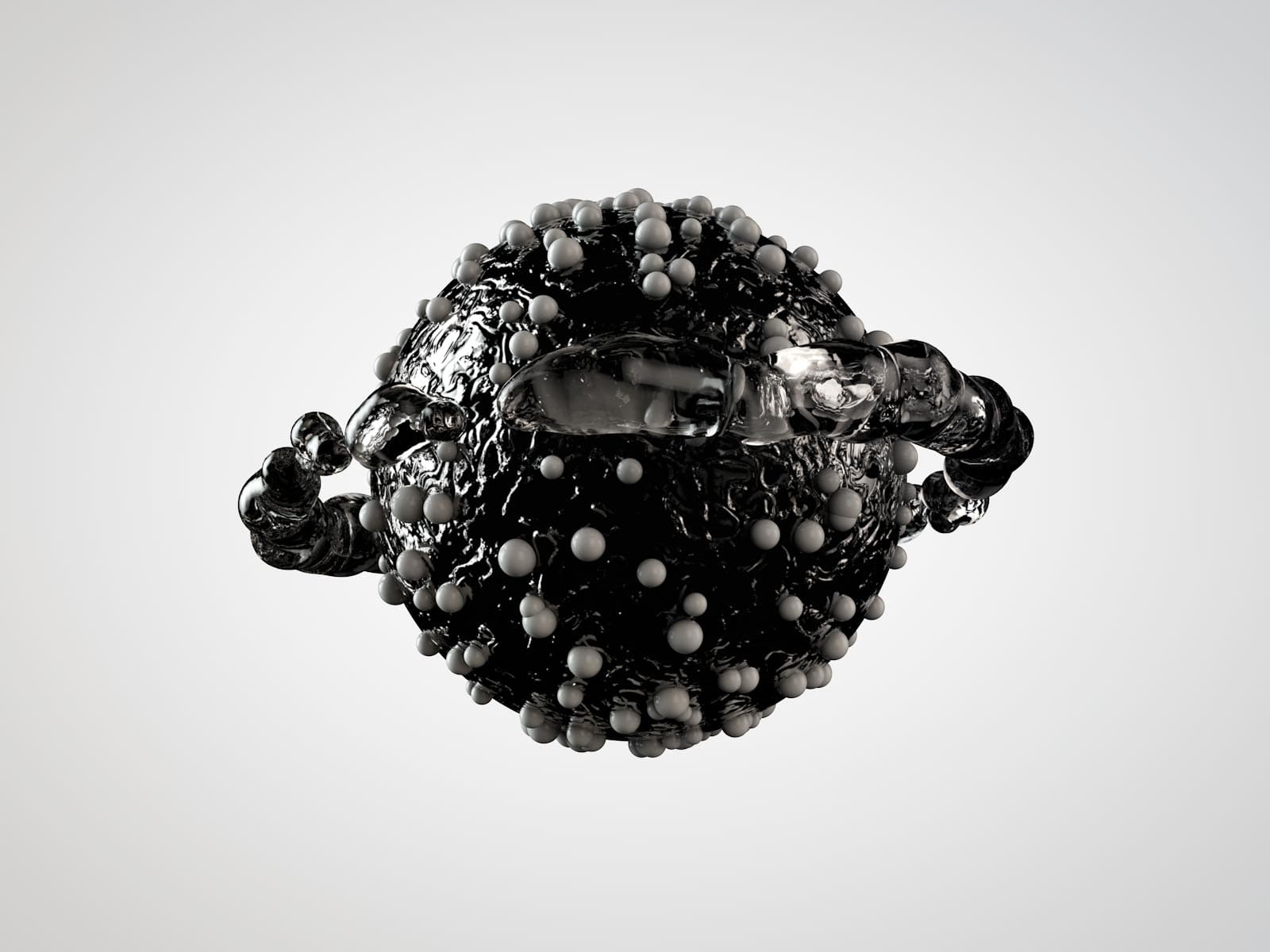 Speckled Black Orb with Water Ring