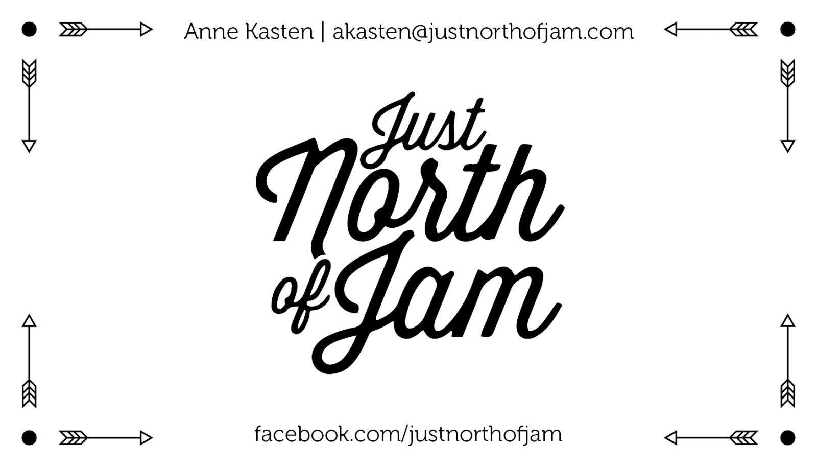 Just North of Jam Business Card 1