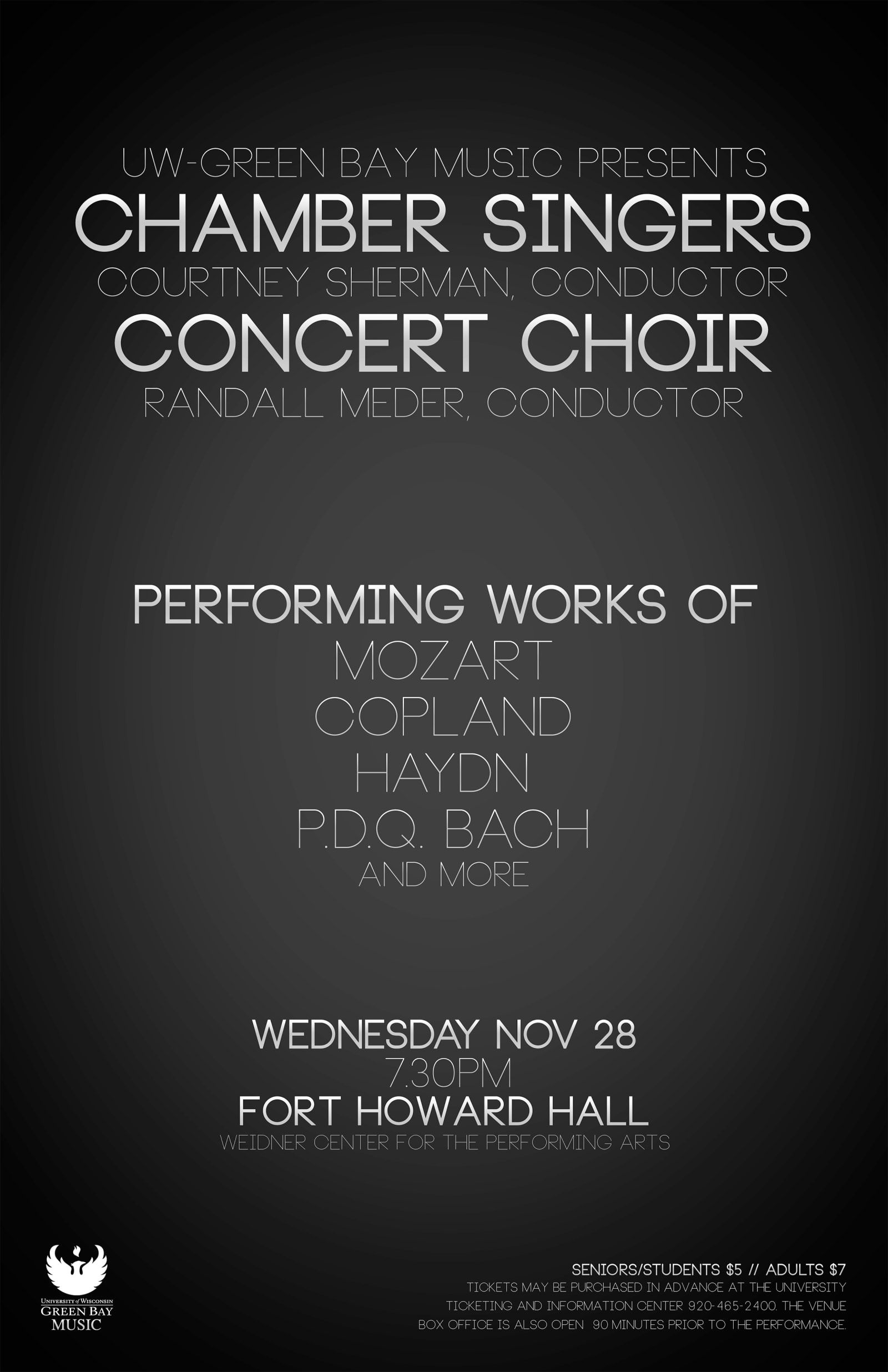 Chamber Singers and Concert Choir Typography Poster