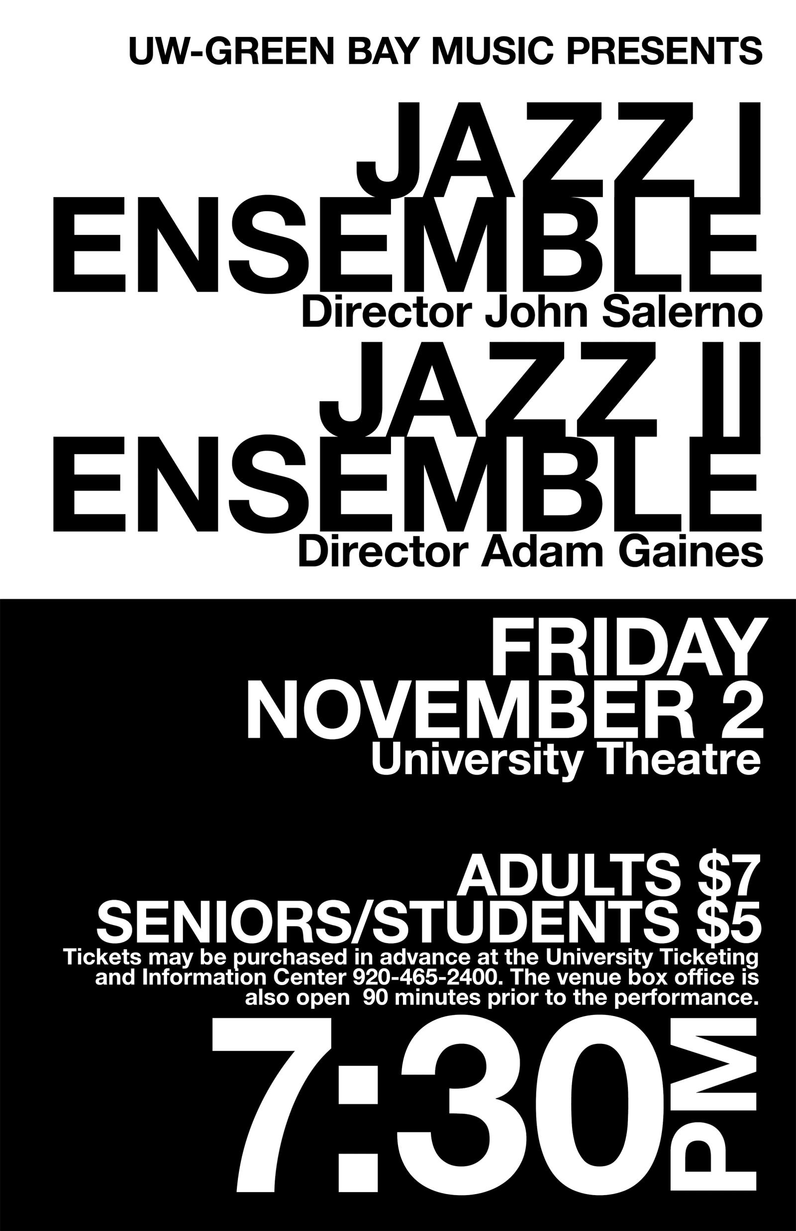 Jazz I and II Ensemble Typography Poster