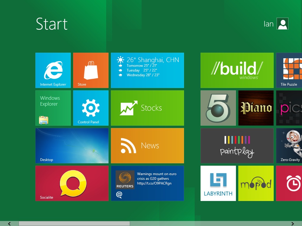 Windows 8 Metro UI Start