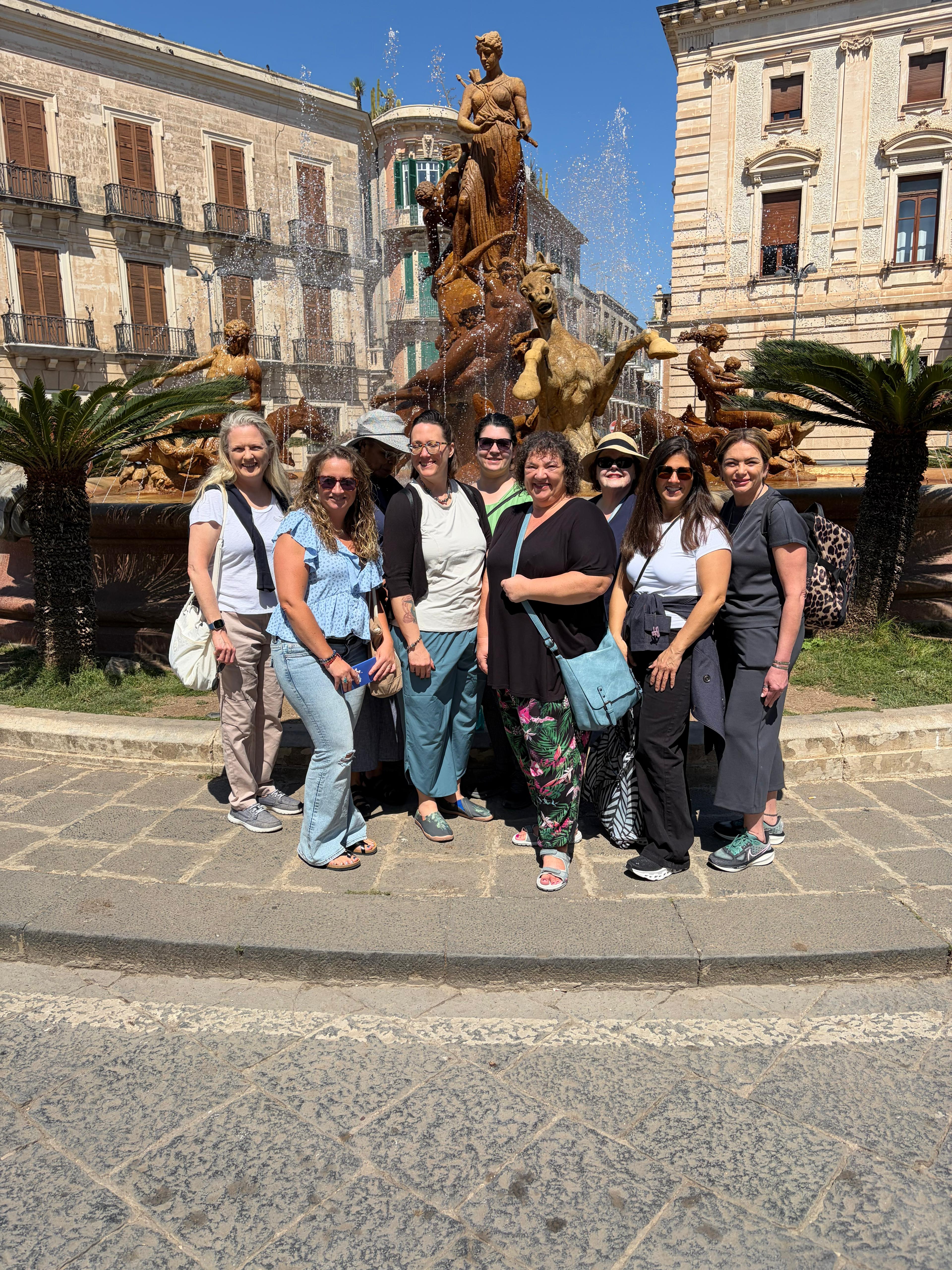 Women enjoying a walking tour in Ortigia Sicily
