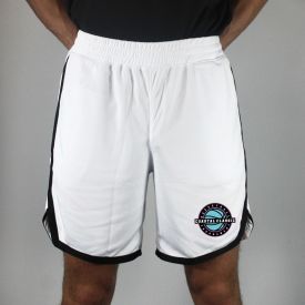 White / Black Coaches Shorts