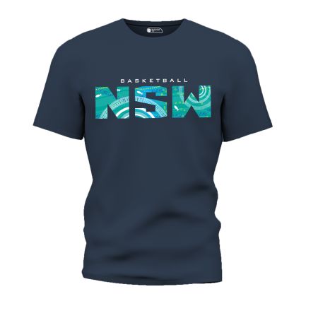 Navy Cotton 'Indigenous' Tee 